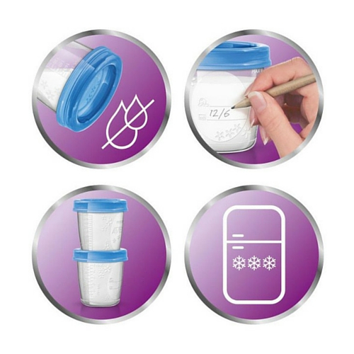 5 ENVASES PHILIPS AVENT VIA 180 ML / 6OZ