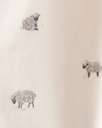 Baby Sheep Print 100% Cotton Long-Sleeve Sleep & Play - Ivory