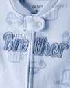 Baby Boy Firetruck Print Loose Fit Long-Sleeve Sleep & Play Pajamas - Blue