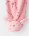 Baby Girl Bunny Print Fleece Long-Sleeve Loose Fit Sleep & Play Pajamas - Pink
