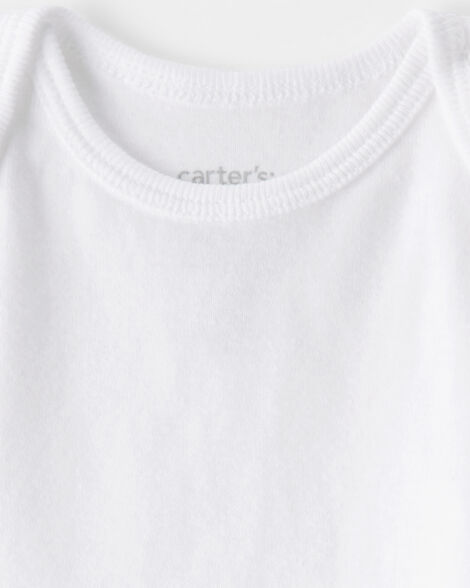Baby 5-Pack Sleeveless Bodysuits - White