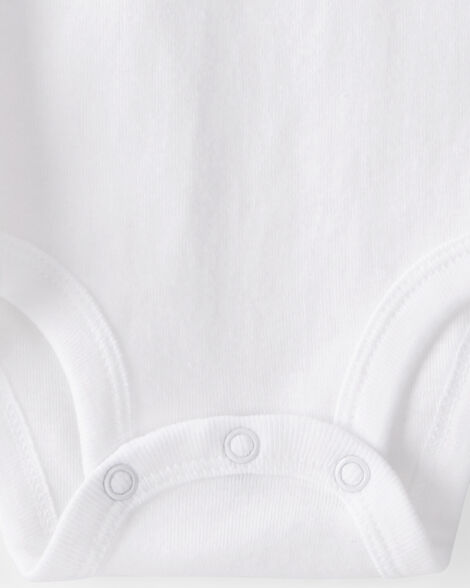 Baby 5-Pack Sleeveless Bodysuits - White