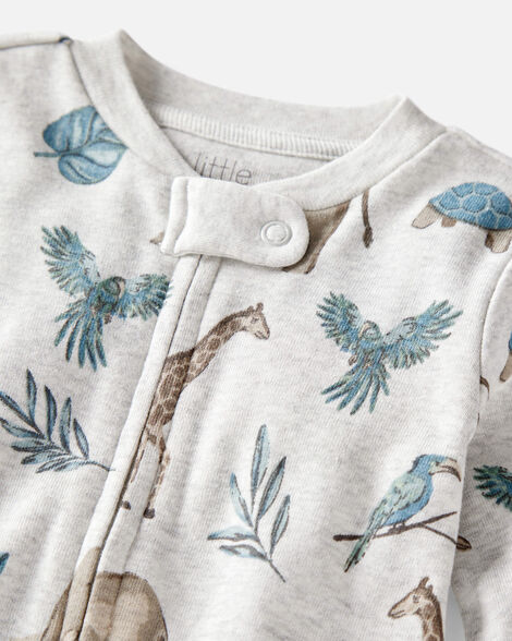 Baby Organic Cotton Safari-Print Sleep & Play Pajamas