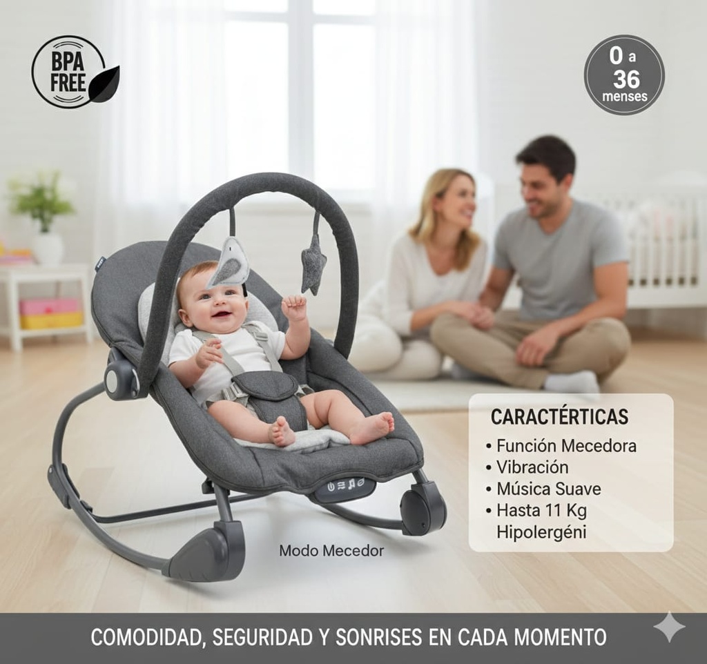 SILLA MESEDORA PARA BEBE BEBESITOS GRIS