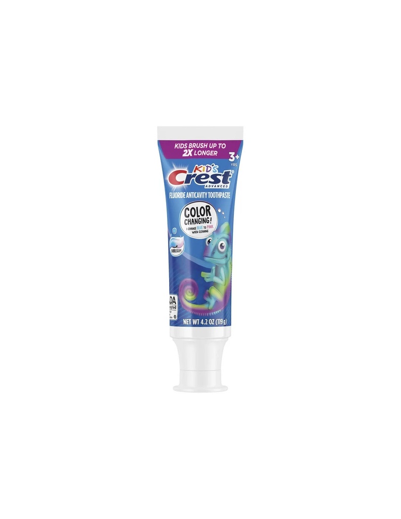Crest Advanced Kids Fluoride Toothpaste Bubblegum Flavor, 4.2 Oz..