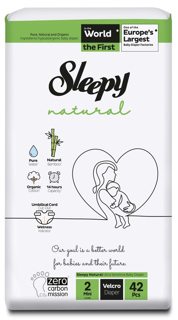 SLEEPY NATURAL ULTRA SENSITIVE NEWBORN SIZE 1 (2-5KG