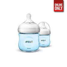 2 BIBERONES PHILIPS AVENT AZULES 4 ONZAS NATURAL 2.0