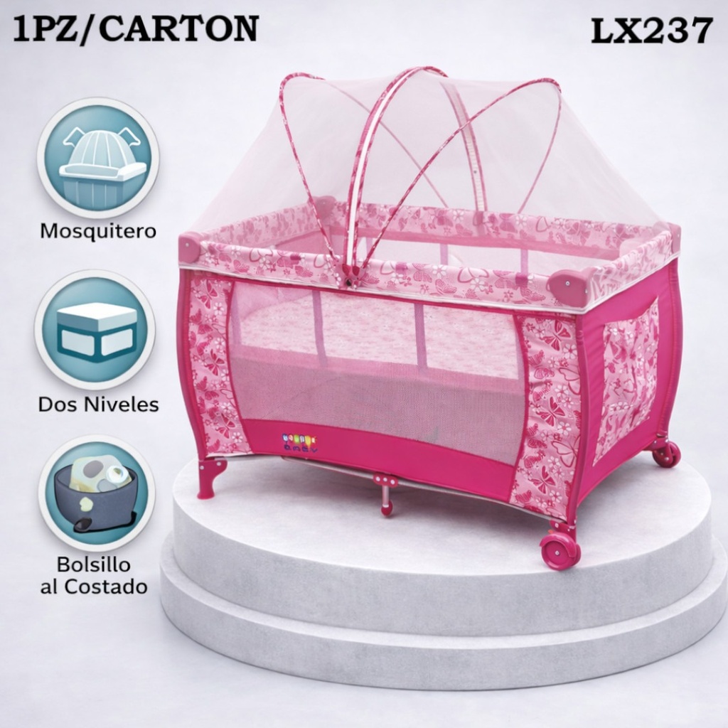 CORRAL PARA BEBE ROSA