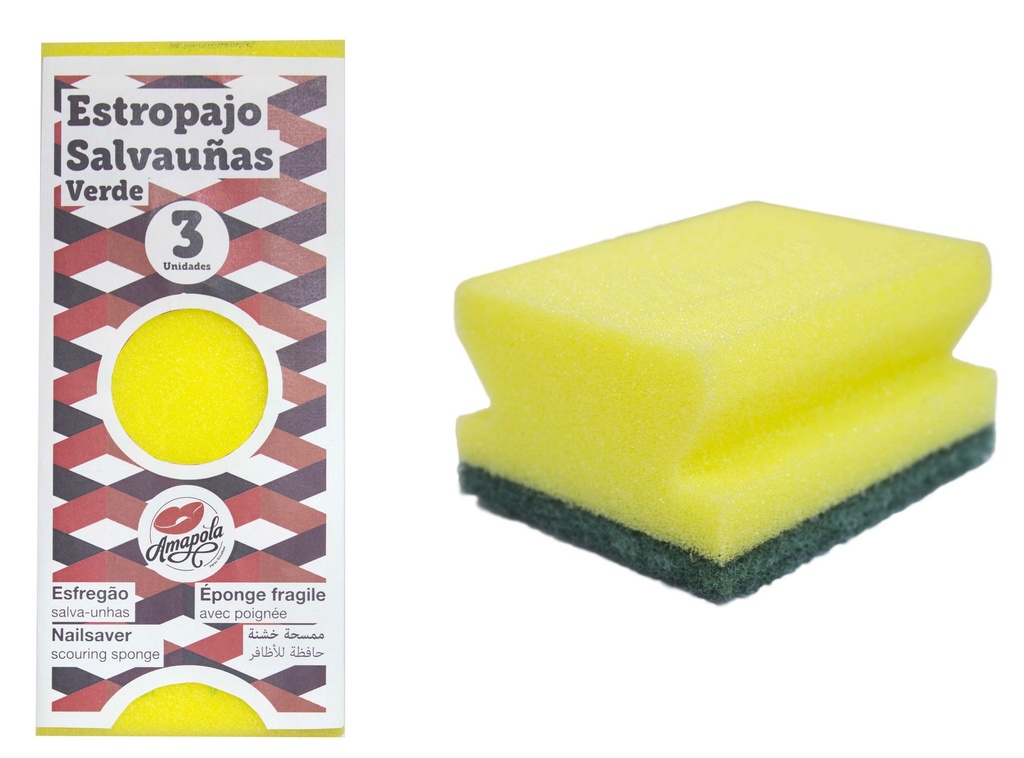 ESTROPAJO SALVAUÃAS AMARILLO 3 UNDS