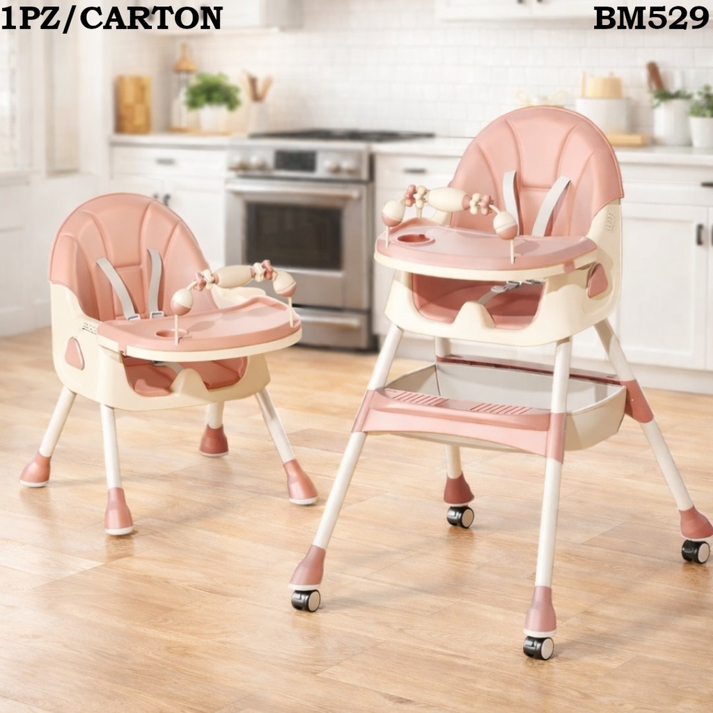 SILLA DE COMER PARA BEBE ROSADO