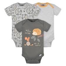 3-PACK BABY BOYS HEDGEHOG SHORT SLEEVE ONESIESÂ® BODYSUITS