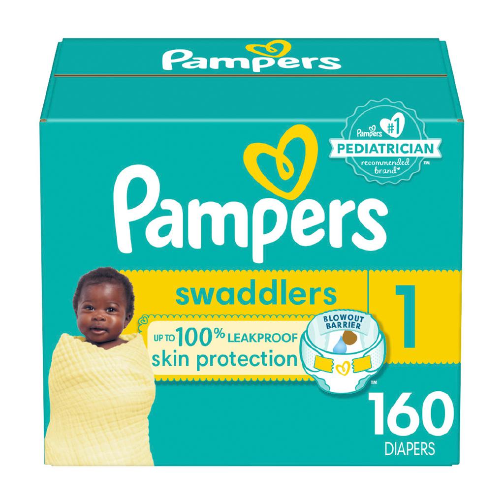PAMPERS PAñALES SWADDLERS HIPOALERGÃ©NICOS PARA BEBES TALLA 1 / 160 UNIDADES
