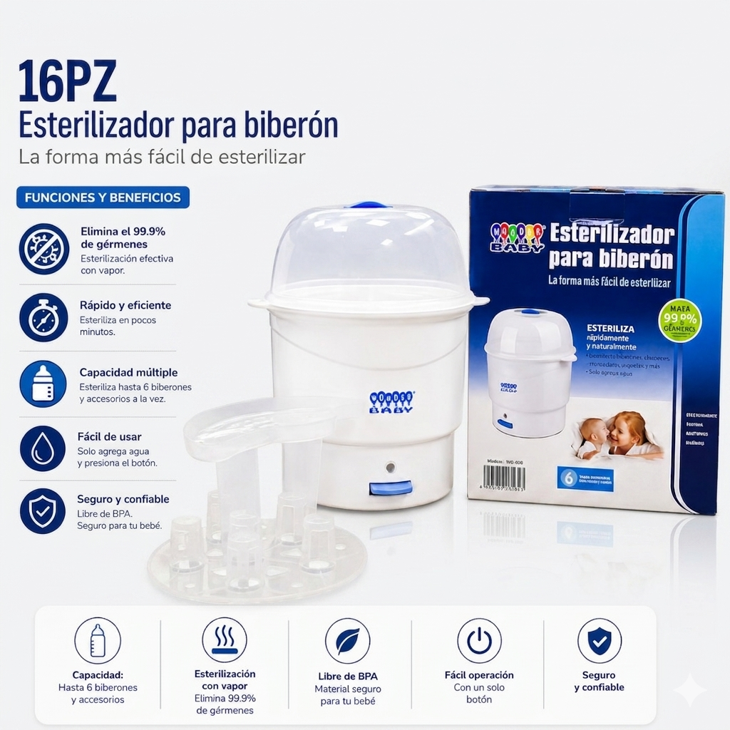 ESTERILIZADOR ELECTRICO PARA BIBERON WONDER BABY
