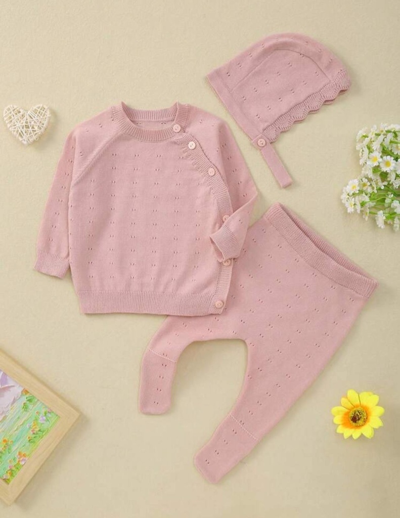 SET 3 PCS ROSA PUNTOS