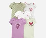 CARTER'S 5-Pack Short-Sleeve Bodysuits