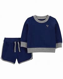 Navy Baby 2-Piece Sweatshirt & Short Set |