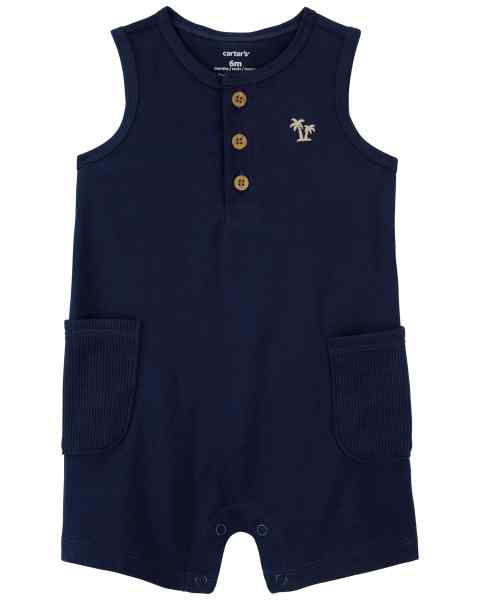 Mono de algodón con estampado de palmeras