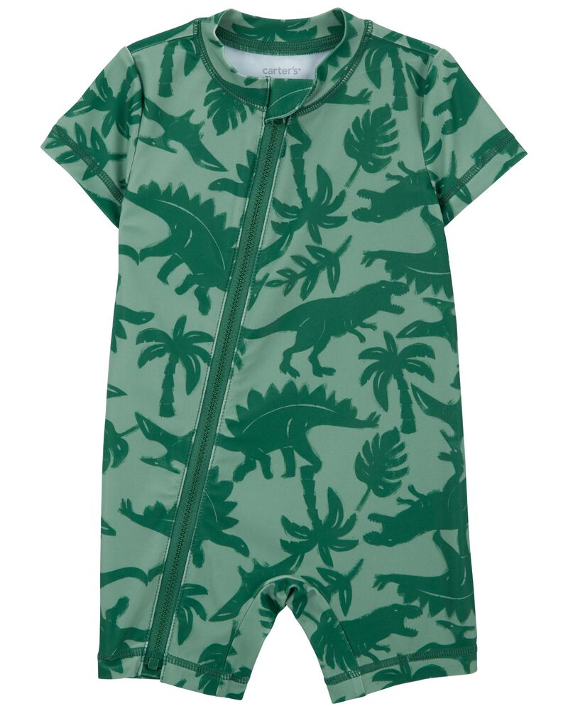 Traje De Baño De Una Pieza Con Diseño De Dinosaurio Bebé