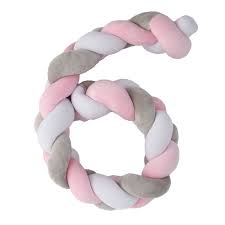 PROTECTOR DE CUNA TRENZADO ROSADO