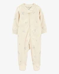 Baby Floral Print 2-Way Zip Terry Sleep & Play Pajamas