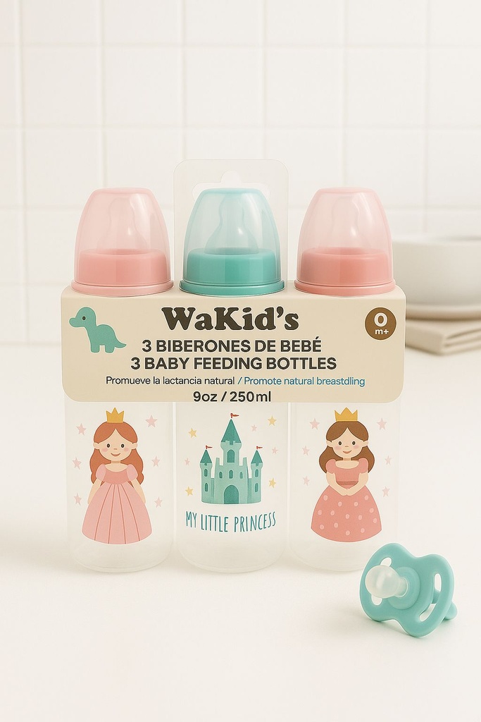 Set 3 biberones 9 oz. p/bebe