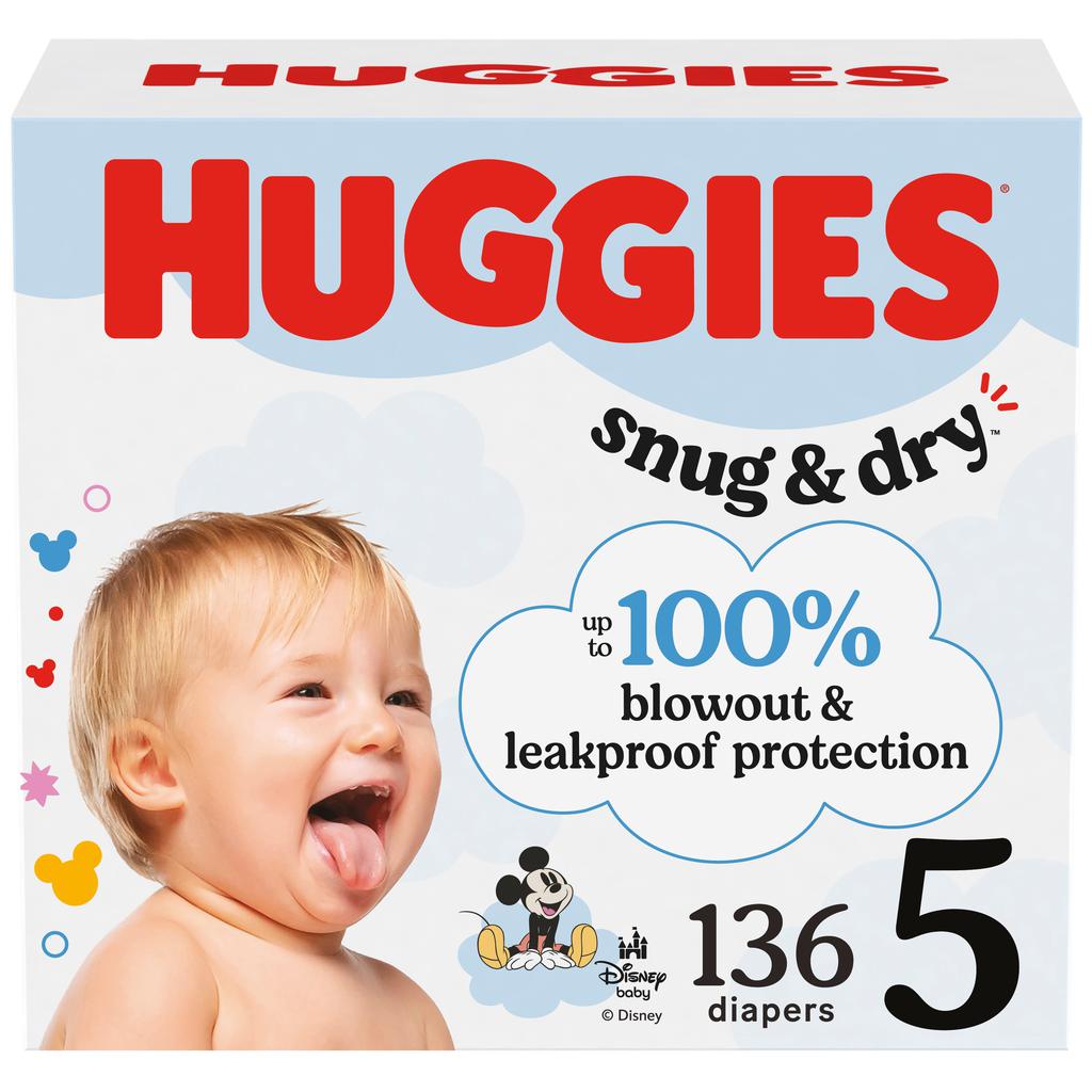 Huggies Snug & Dry Pañales para Bebé Talla 5 / 136