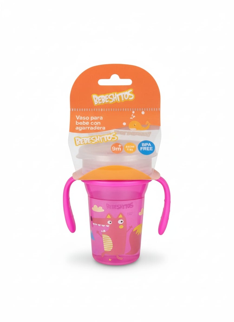 VASO PARA BEBE CON AGARRADERA 7OZ.