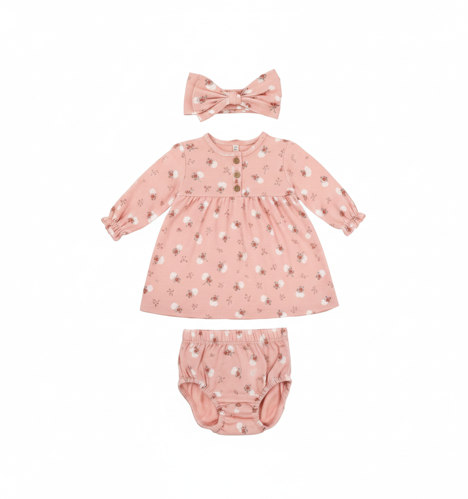 Conjunto Vestido P/ Bebe 3pzs