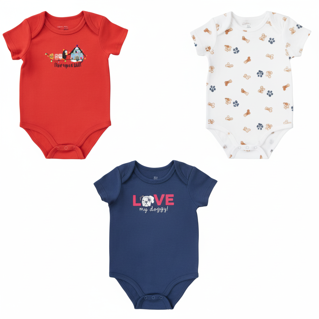 Body M/  Corta P/  Bebe 3pk