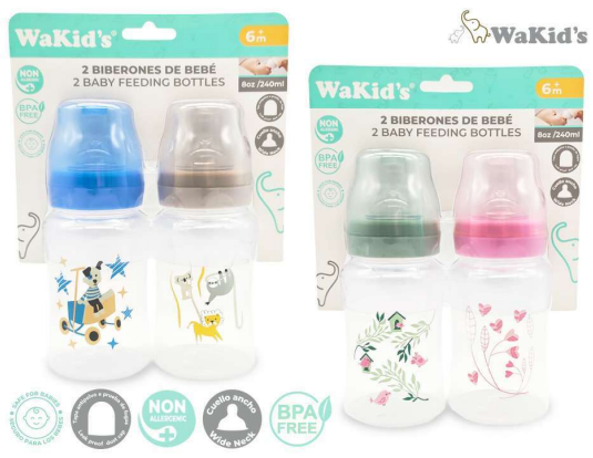 SET 2PZS BIBERONES P-BEBE 8OZ.
