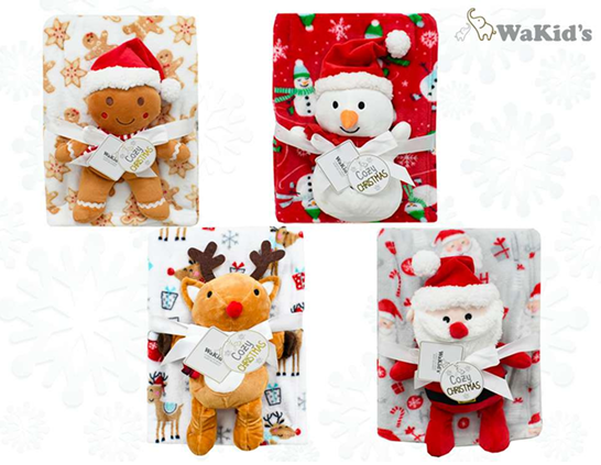 COBIJA CON MUÑECO NAVIDAD PARA BEBE
