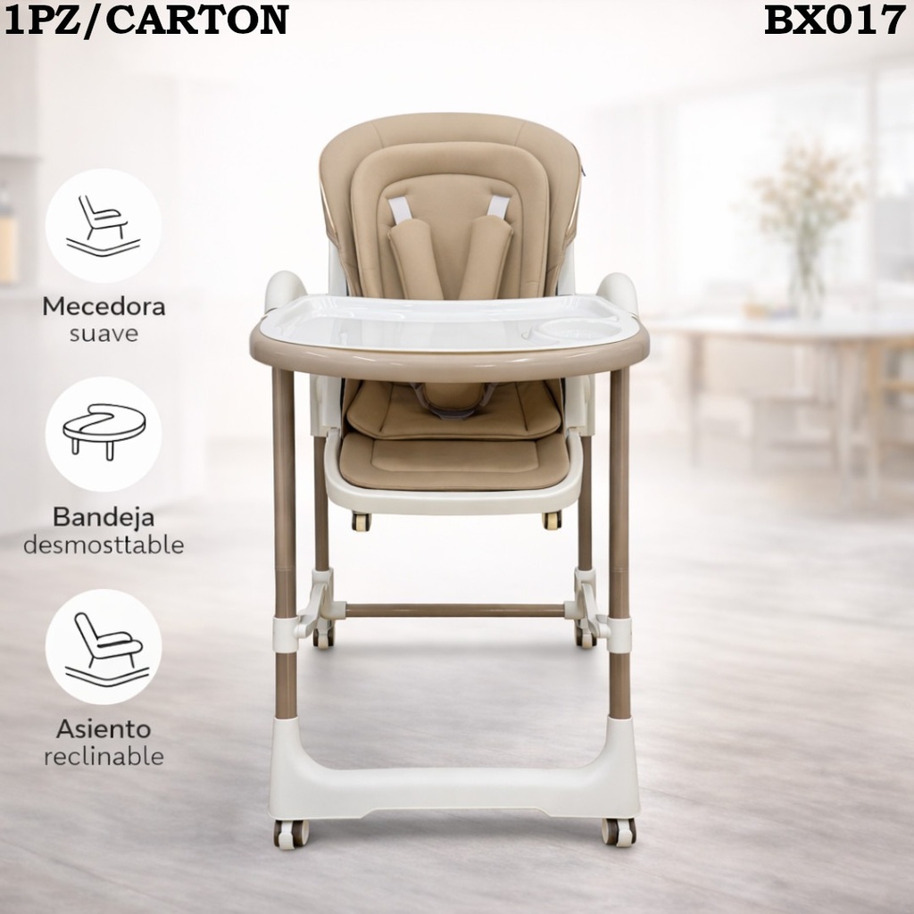SILLA DE COMER PARA BEBE GRIS