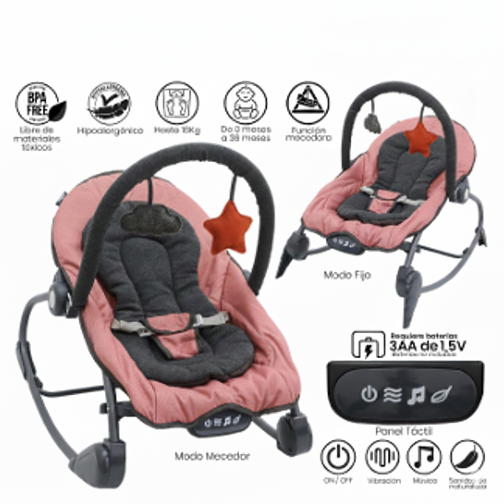 SILLA MESEDORA PARA BEBE BEBESITOS ROSA