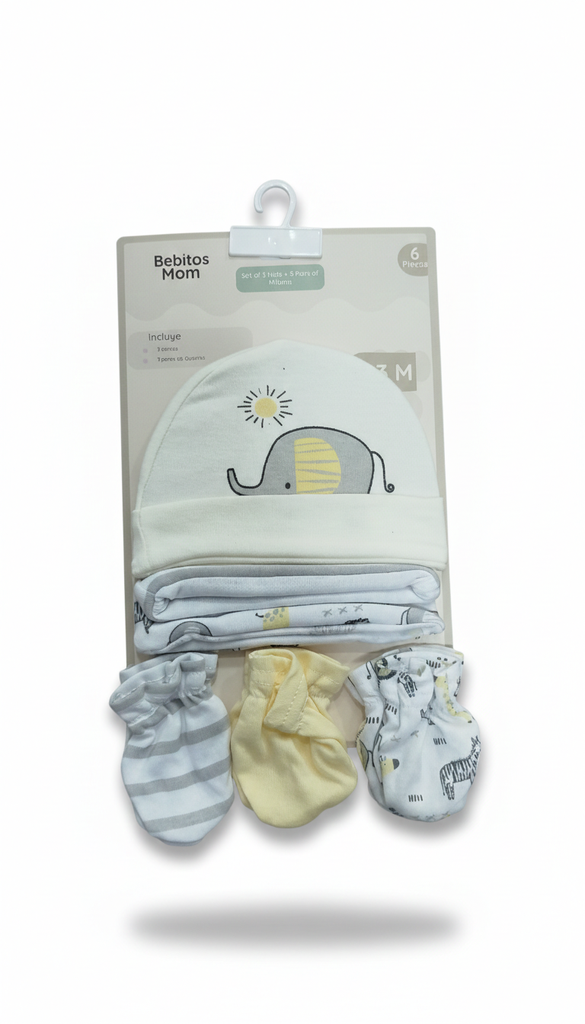 SET DE 3 GORRITOS  MAS 3 PARES DE GUANTES