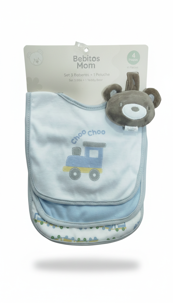SET DE 3 BABEROS MAS PELUCHE