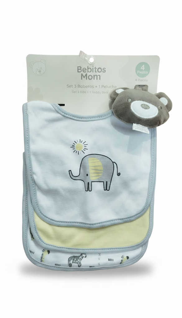 SET DE 3 BABEROS MAS PELUCHE