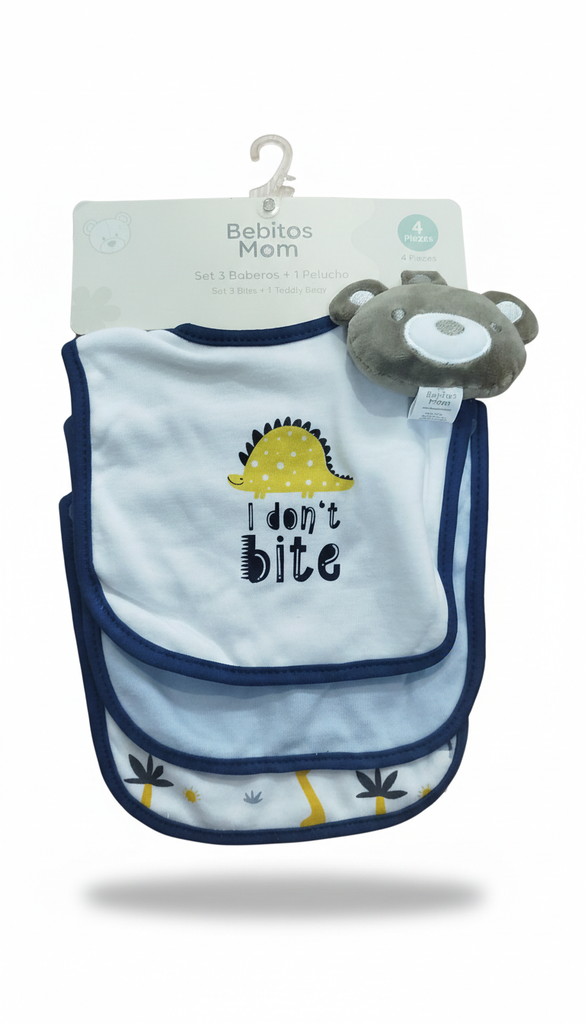 SET DE 3 BABEROS MAS PELUCHE