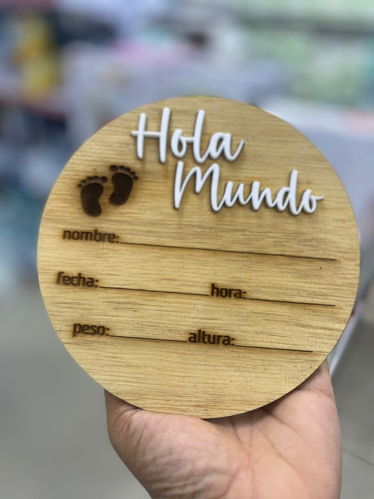 PLACA PARA BEBE DE RESIBIMIENTO 3D