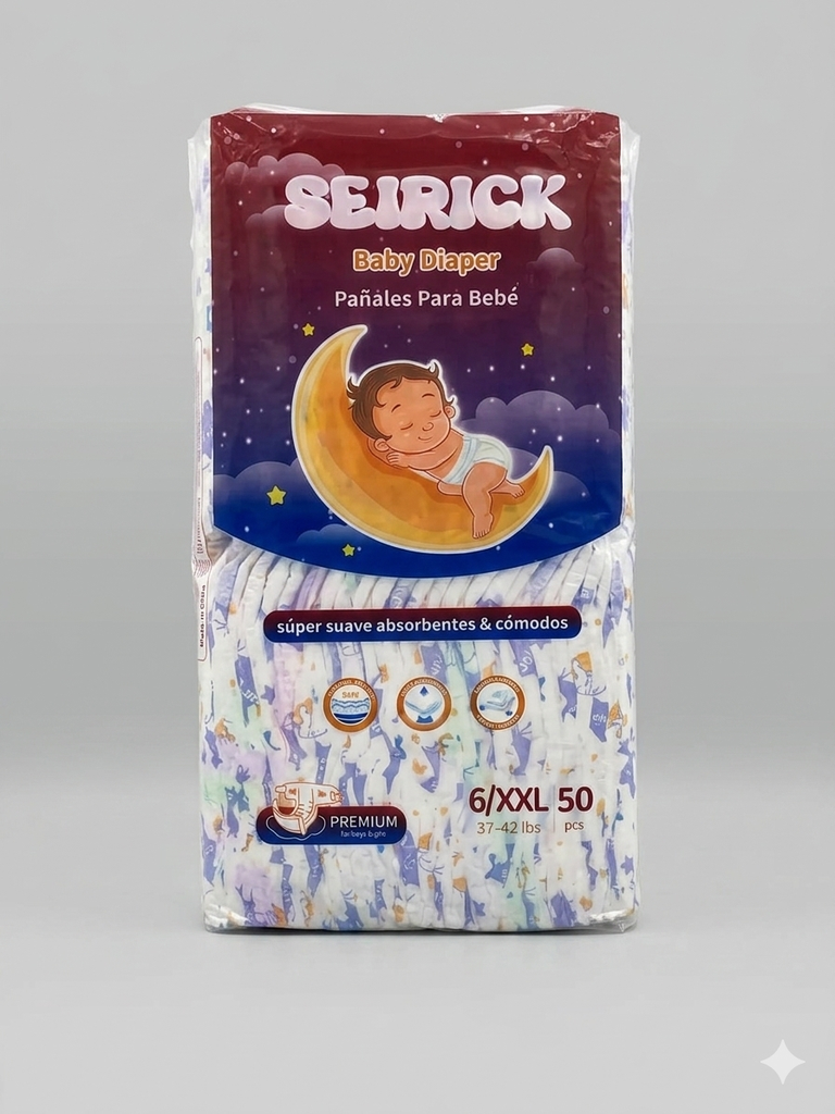 SEIRICK PAÑALES PARA BEBE #6 50 UNID.