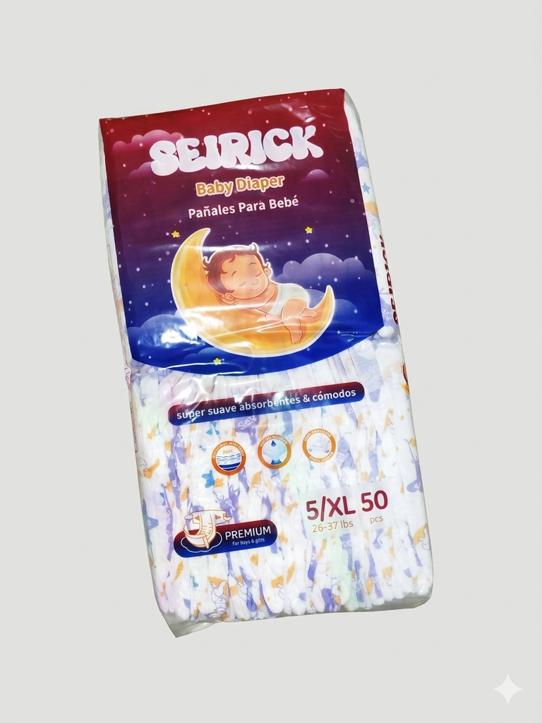 SEIRICK PAÑALES PARA BEBE #5 50 UNID.