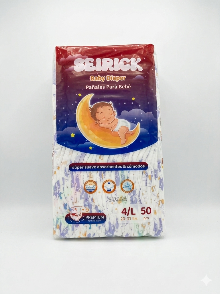 SEIRICK PAÑALES PARA BEBE #4 50 UNID.