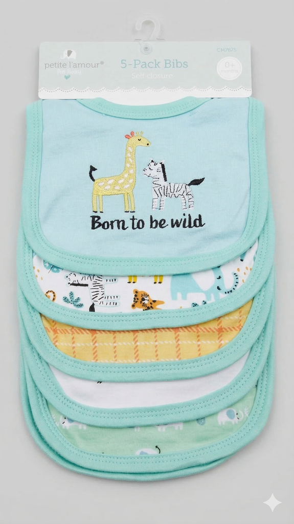 SET BABEROS PARA BEBE 5 PCS