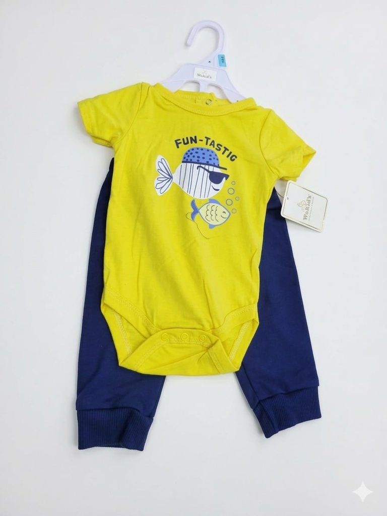 SET BODY MAS PANTALON PARA BEBE NIÑO 6 - 12 M