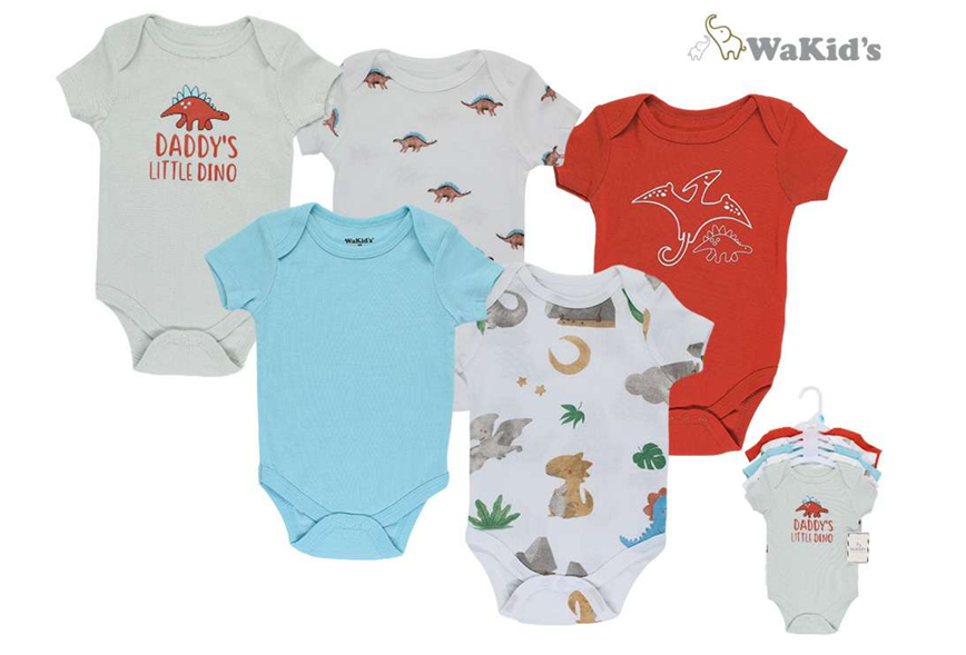 SET 5 PZS DE BODY PARA BEBE NIÑO