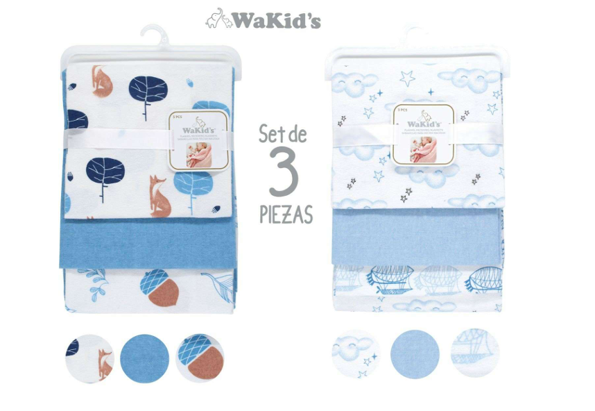 SET DE 3 MANTAS PARA BEBE NIÑO