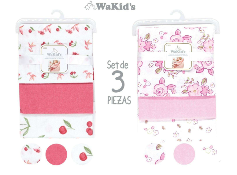 SET DE 3 MANTAS PARA BEBE NIÑA