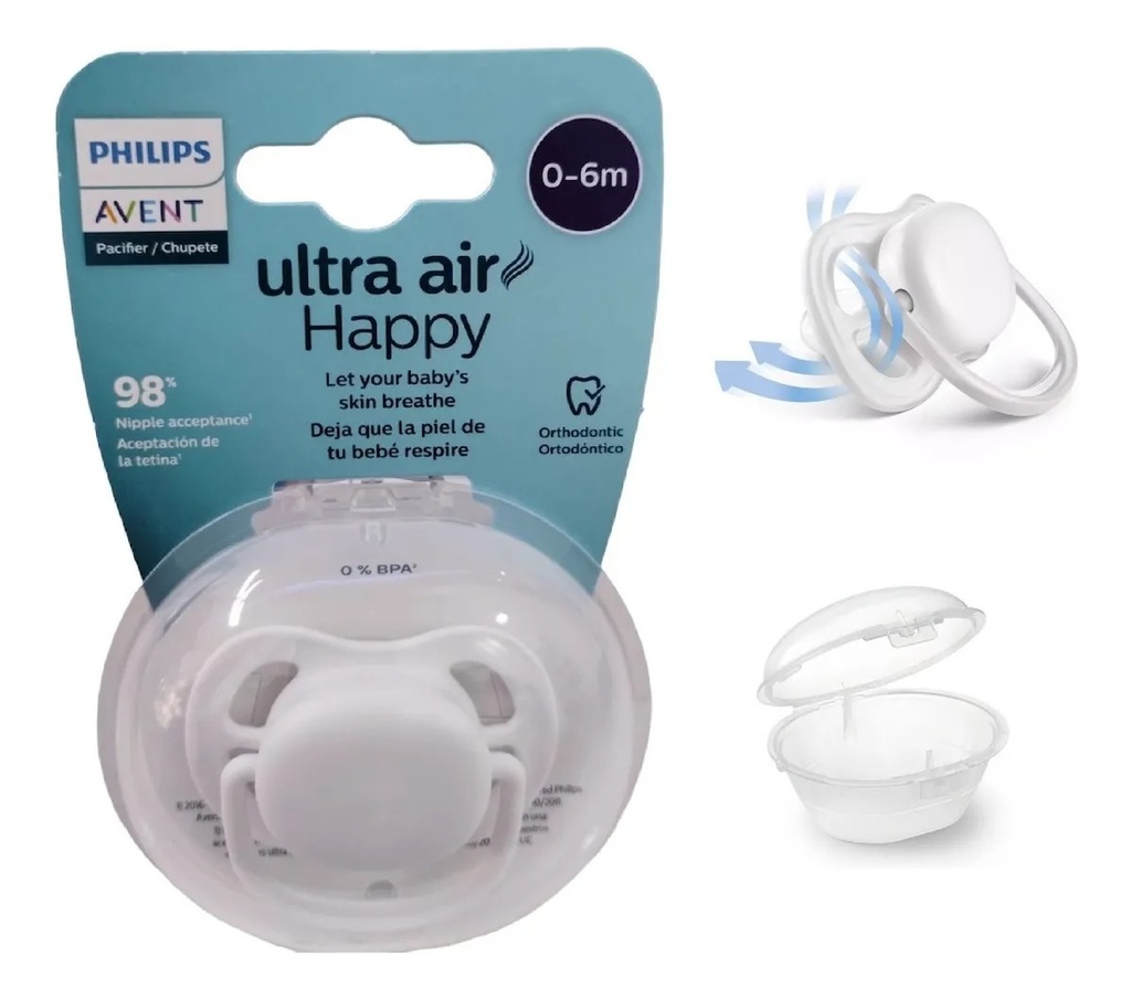 CHUPETE ULTRA AIR HAPPY BLANCO 0-6M
