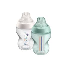 Tommee Tippee Closer to Nature - Biberones con boquilla similar a un pecho y válvula anticólicos (9 onzas, 2 unidades)
