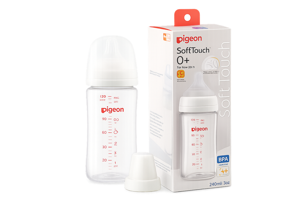 PIGEON SOFTOUCH BIBERON VIDRIO ROSCA BLANCA