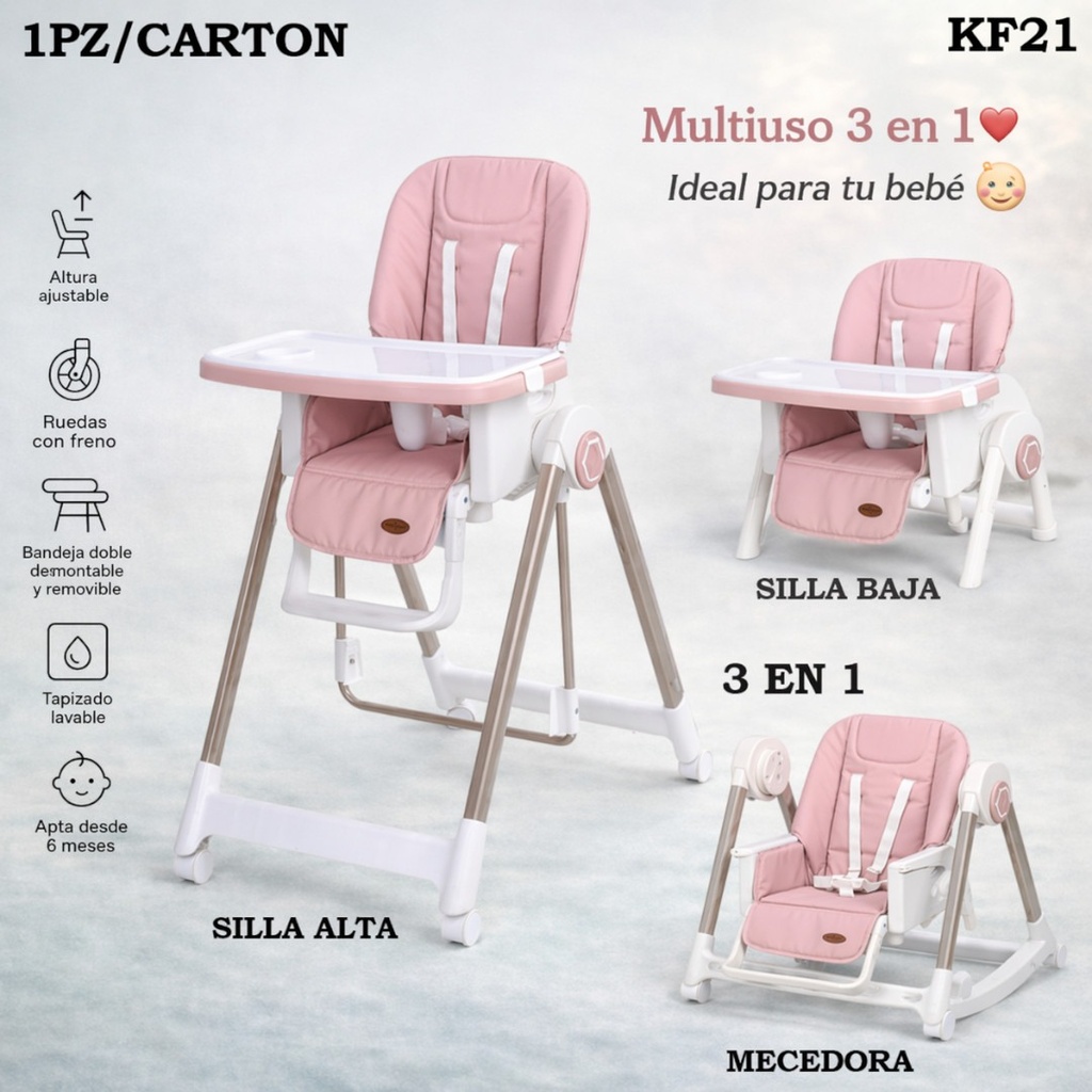 SILLA DE COMER PARA BEBE 3 EN 1